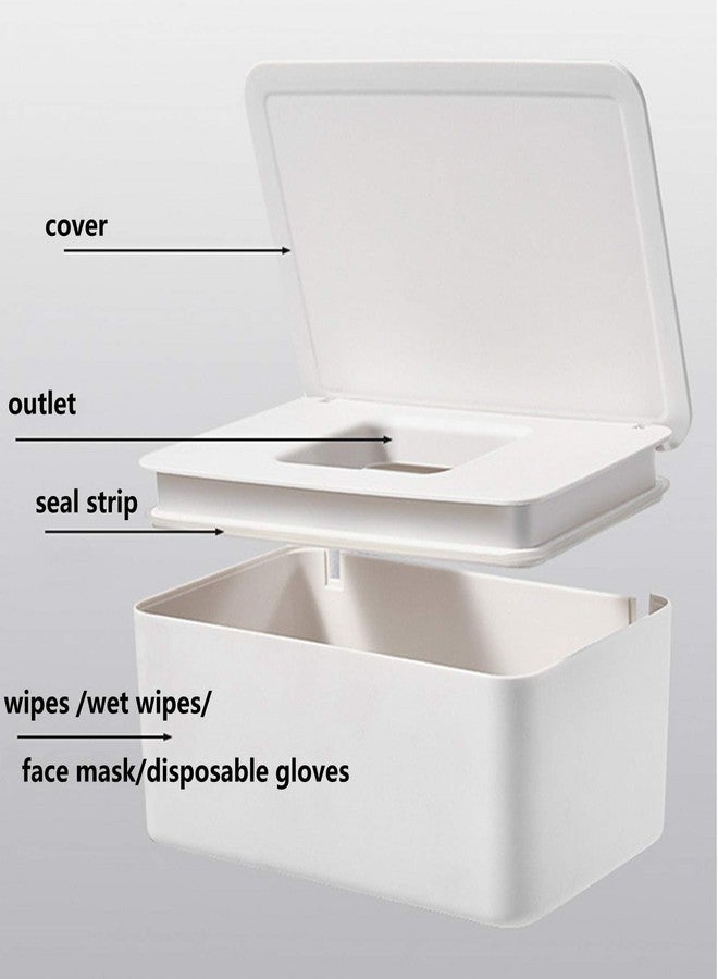 DEF Wipes Dispenser, Polypropylene Baby Wipes Case Sealed Keeps Wet Tissue Fresh Flushable Case Holders Easy Open and Close Non-Slip for Desk Office Dorm Kitchen Washroom Vanity (White) - Image 5